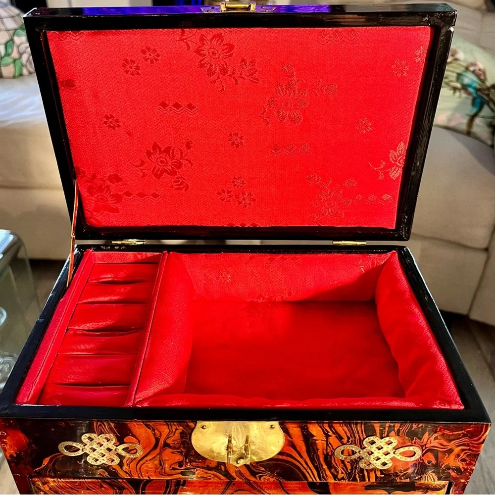 Jewelry Box East Asian Cork Art Ruanmu Hua Design - Picture 8 of 10